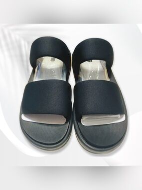 NIB Koolaburra by UGG Alane Black Two-Band Slide Sandals sz 10 US 41 EU